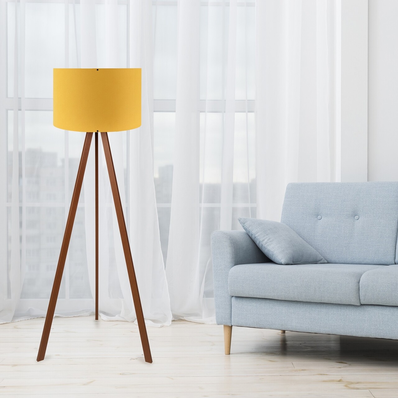 Lampadar, AYD-1565, Insignio, 38 x 140 cm, 1 x E27, 60W, galben/maro - imagine 4